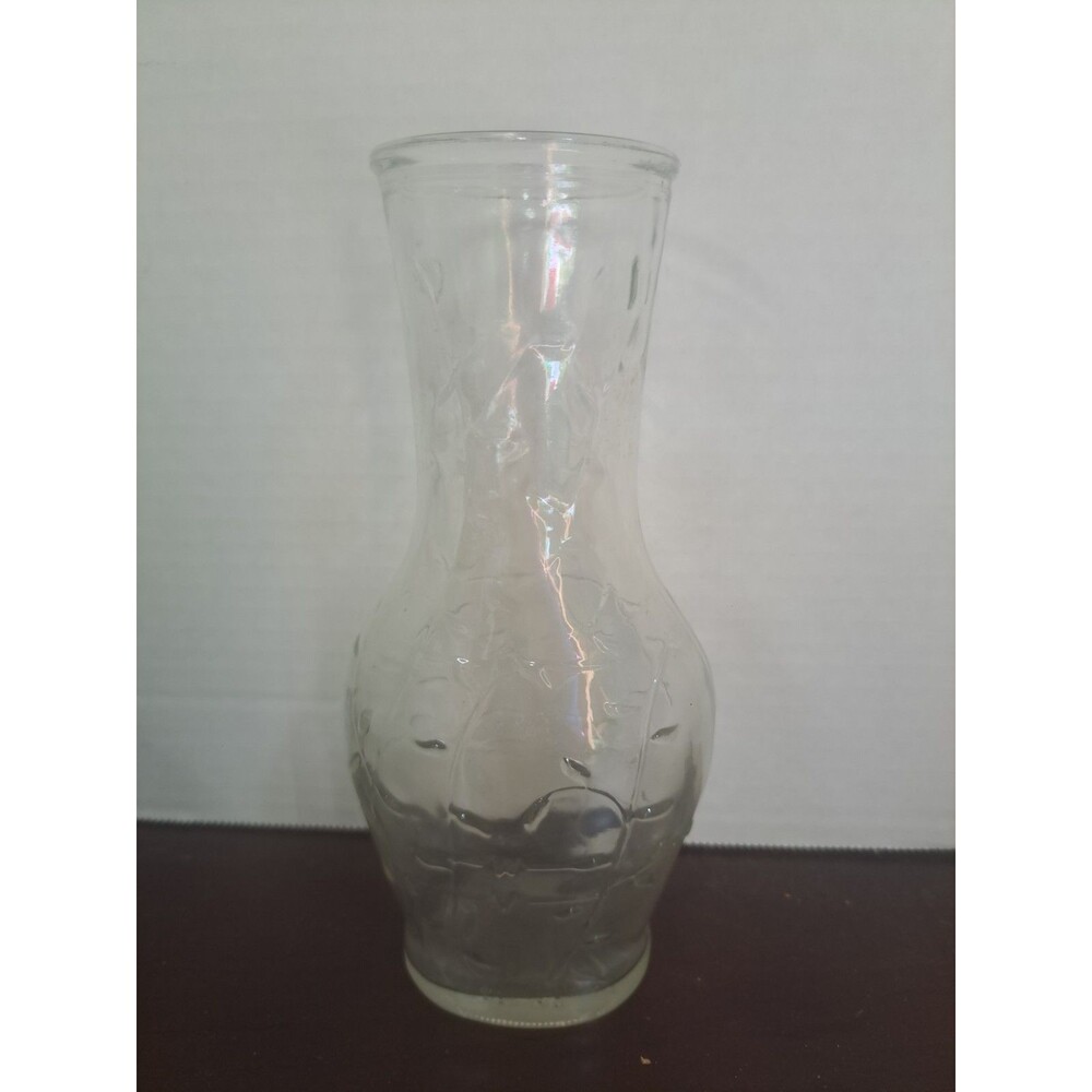Vintage Good Seasons Salad Dressing Cruet Glass With Embossed Leaves And Vines